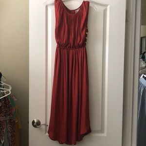 Anthropologie Red Sleeveless Maxi Dress